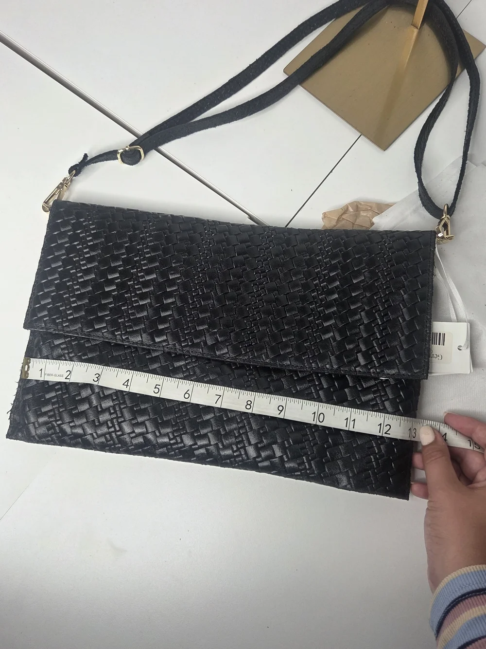 Black Woven Shoulder Bag